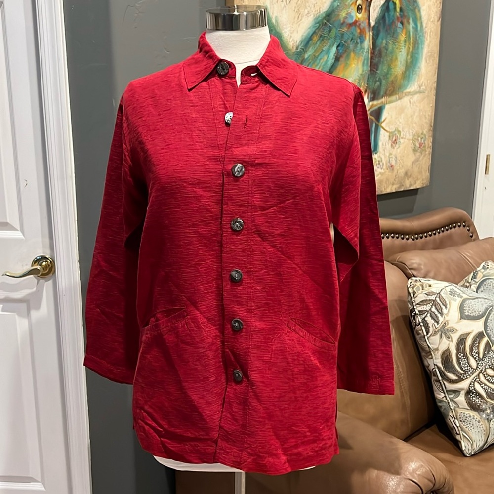 EUC Vintage CHICO’S DESIGN Silk Linen Shirt Jacket